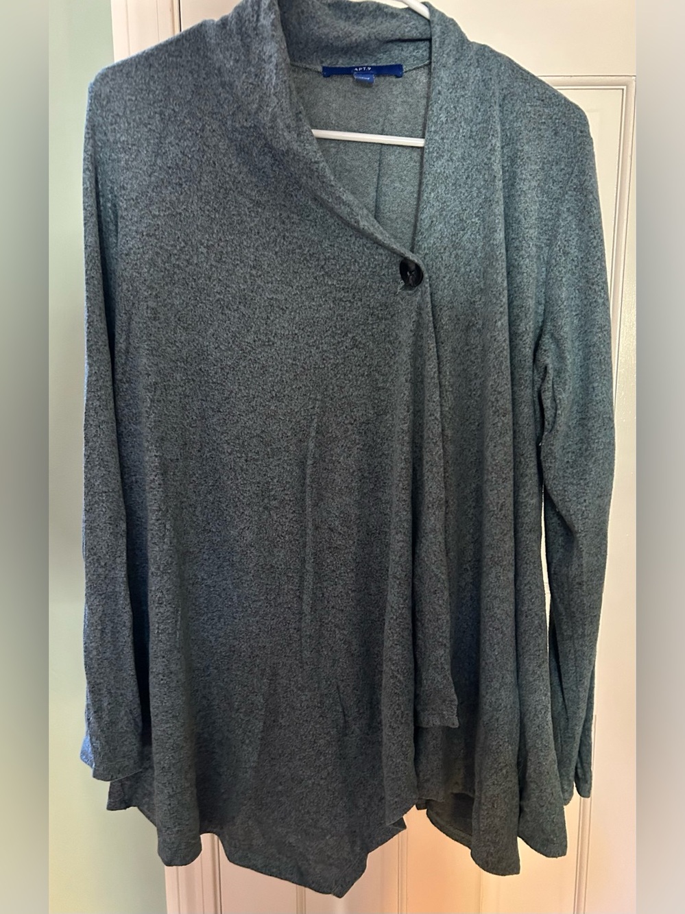 Women’s Large Apt.9 Soft Draped Slate Blue Cardigan Sweater